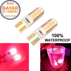 2 Pcs Led Tipe: Diam Gel / Jelly / Silicone Super Bright Soket T10 Bisa Untuk Senja atau Lampu Stop Vario 125/150 - Merah