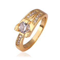 2 Pcs R597 WholesaleHigh QualityNickle Gratis AntiallergicNew Fashion Jewelry 18 K Emas Asli PlatedRing untuk Wanita-Intl