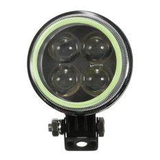 2 Pcs Tunggal 3-Inci Motor Universal 12 W 6000 K 4D Lensa dengan RGB Malaikat Eyes Refleksi Cahaya Berkedip lampu Kerja Anti-Air IP68 Juga Berlaku untuk Automotive Apertur Multi-Warna-Internasional
