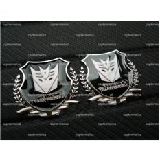 2 Unit Aksesoris Mobil Emblem Transformers Shield Decepticon Hitam Logo Bodi Body Mobil Motor Metal Sticker Stiker Tempel New Great Avanza Calya Kijang Innova Rush Agya Sienta Fortuner Rush Honda HR-V Mobilio Brio Satya BR-V Jazz Xenia Gran Max Sigra Ayla