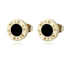 2014 Baru Merek Perhiasan Stainless Steel Plating Warna Drip Stud Earrings-Intl