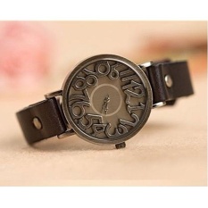 2014 New Vintage Wanita Roma Digit Jam Kuarsa-Hitam-Internasional