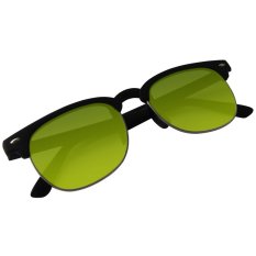Unisex Retro Club Master Sunglasses - HLL 254 Yellow Mirror