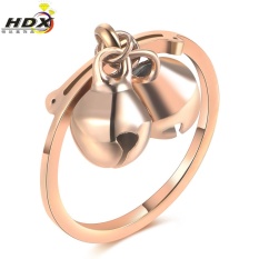 2017 Korea Fashion Rose Golden Bell Ring Titanium Cincin Indah Perhiasan Pabrik Langsung Grosir-Intl