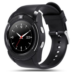 2017 Baru 1,22 Inch V8 Bluetooth pintar Tonton Rusia WhatsApp Facebook Kamera Musik Synchronizer Kartu SIM Android SmartWatch-Intl