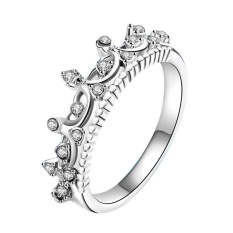 2017 Baru Modis Gold Cantik Mahkota Wanita Kristal Cincin Putri Cincin Sliver 6-Internasional