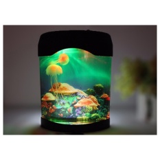 2017 Baru Mini Jelly Fish Tank Water Lampu Kamar Tidur Mood Night Light Color Changing-Intl