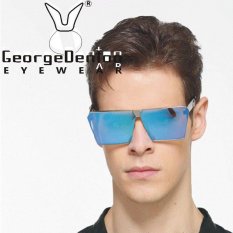 2017 Baru Wanita Pria Steampunk Oversized Square Sunglasses Fashion Clear Lensa Logam Besar Mirror Sun Glasses untuk Wanita Man- Grey-Intl