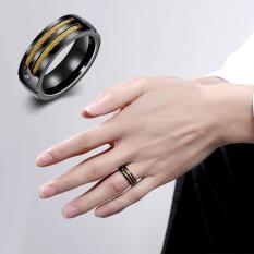 2017 Terbaru Eropa dan Amerika Busana Pria Ring Titanium Cincin Baja Pria Perhiasan-Internasional