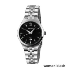 2017 SKMEI Merek Jam Tangan Pria Kuarsa Bisnis Fashion Casual Watchfull Steel Tanggal Women Kekasih Beberapa 30 M Tahan Air Stainless Steelstrap Watch-Intl