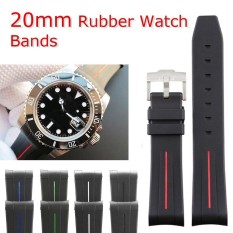 20mm Karet Ujung Melengkung Watch Strap untuk Rolex-Intl