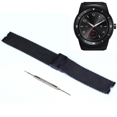 22mm Luxury Stainless Steel Watch Band For LG G Smart Watch+Tool Black - intl