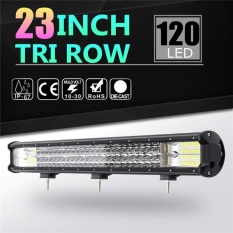 23 Inch Tiga Baris Mobil Truk Lampu Kerja 360 W DC10-30V 120LED IP67 Putih 6000 K Combo-Intl
