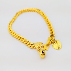 24 K Emas Korea Berkualitas Tinggi Berlapis Premium Gelang Bangle (RT001) Hadiah untuk Wanita Wanita Fashion Perhiasan Gaya Korea Tahan Lama-Intl