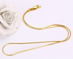 24K emas disepuh tipis ular jaringan kalung perhiasan Diy hadiah untuk pria wanita Emas Korea Rantai Leher