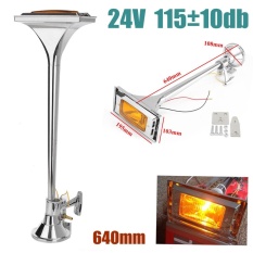 24 V Panjang Tunggal Corong Adonan Kereta Mobil Truk Perahu RV Sangkakala 640 Mm LD-105 Chrome untuk Mobil Perahu Truk Semua Jenis Sepeda Motor- internasional
