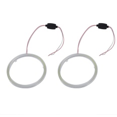 2 Pcs Mobil LED Lampu TONGKOL Malaikat Mata Lingkaran Kabut Lampu-Putih (80mm dengan Kap Lampu) -Intl