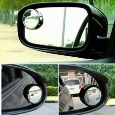 2 Buah Mobil Kaca Cermin Universal Titik Buta Spion, Kaca Mobil Bagian Luar Aksesoris Penutup Sudut Lebar Bulat Cembung (warna: Hitam)