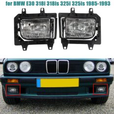 2 Pcs Crystal Clear Lens Cover Depan Bumper Fog Light Lampu Rumah untuk BMW E30 318i 318is 325i 325is 325e 325es 325iX-Intl