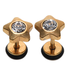 2 Pcs Cute Steel Barbell Telinga Tragus Tulang Rawan Helix Kancing Anting Piercing Gold-Intl