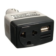 2 Pcs DC 12/24 V Ke AC 220 V Inverter Daya Konverter Adaptor Charger Mobil + USB Outlet BARU-Internasional