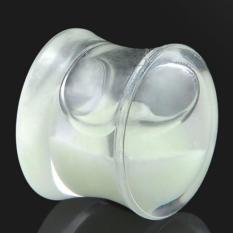 2 Pcs Hipster Glow in the Dark Liquid Filled Ear Plugs Double Flared Saddle Ear Gauges 6-Intl