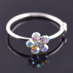 2 Pcs Plum Blossom Hidung Cincin Kristal Pesona Bunga Hidung Ring-Intl