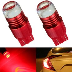2 Pcs Merah Sorot Berkedip 7443 LED Proyektor Bohlam Lampu Rem untuk Mobil Ekor-Intl