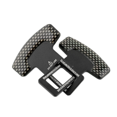 2 pcs Truk ATV Carbon Fiber Safety Seat Belt Buckle Stopper Alarm Canceler Hitam