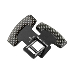 2 Pcs Truk ATV Carbon Fiber Safety Seat Belt Buckle Stopper Alarm Hitam-Intl
