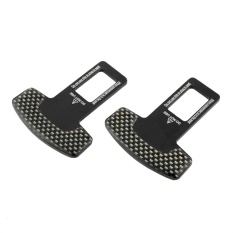 2 Pcs Kendaraan Truk ATV Carbon Fiber Safety Seat Belt Buckle Alarm Hitam-Intl