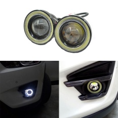 2 Pcs/lot Lampu Kabut Mobil Universal Waterproof 1200Lm Angel Eyes COB LED DRL Mengemudi Lampu 12 V 30 W Auto Fog Lamp Warna: Putih-2.5inch
