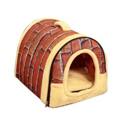 360 WISH Retro Dinding Bata Pola Dilepas Dual Purpose Cathouse Cat Bed PET Lembut Pad 45*35*35 CM-M-Intl