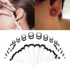 36pcs Acrylic Tapers & Flesh Tunnels Ear Gauges Stretching Expanding Kit 14G-00G（White） - intl