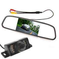 Kualitas tinggi 4,3 inci 480 x 272 TFT-LCD belakang mobil spion Monitor + 7 lampu infra merah kamera belakang mobil