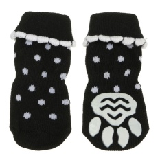 4 Pcs Non-slip Hewan Peliharaan Anjing Anjing Titik Hangat Kaos Kaki Lembut Cakar Menutupi Sepatu Sandal BOOT-Intl