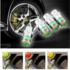 4 Pc/lot 2.4 Bar Mobil Auto Tire Pressure Alarm Monitor Sensor Indikator Peringatan Ban Air Gauge Peringatan Perangkat Valve Stem Caps Cover-Intl