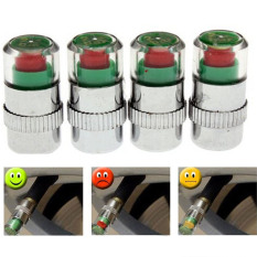 4 Buah 36PSI Mobil Tekanan Ban Dipantau Topi Batang Katup Kampanye Versus Sensor Alarm Peringatan Mata Tired
