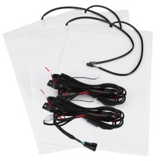 Duoqiao 4 Pcs Universal Serat Karbon Pemanas Kursi Dipanaskan Bantalan Perlengkapan Dengan Sepanjang Sakelar-Internasional(Black)