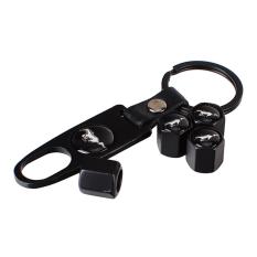 4 Pcs/set Aksesoris Mobil Roda Ban Valve Caps dengan Gesper Kulit Keychain untuk Logo Kuda Ford Focus Mondeo Kuga Fiesta -Intl