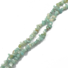 5-8mm Amazonite Giok Bongkah Chip Membuat Perhiasan Manik-manik Longgar Strand 34 Inci