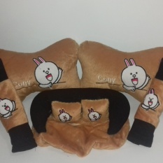 5 in 1 Bantal Mobil Cony Sarung Seat Belt Tempat Tissue Kepala Leher