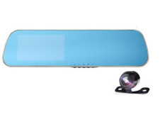5 ''layar Display Dual Lens Car Video Menyusun Ulang Full HD 1080 P Kamera Mobil DVR Rearview Mirror D20 16G