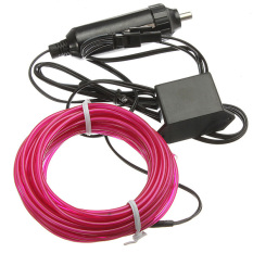 5 M Fleksibel Lampu Neon Strip Bercahaya Tali Kawat El 12 V Inverter Festival Dll untuk Review Mobil (ungu)
