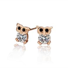5 Pcs * Cute Owl Anting untuk Womens Girls Gold Disepuh Fashion Crystal Stud Earrings-Intl