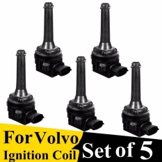 5 Pcs Baru Hitam Kumparan Pengapian untuk 1999-2013 XC70 XC90 C70 S60 UF341, 9125601,30713416-Intl