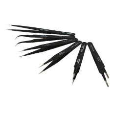 6 Pcs Non-magnetik Stainless Steel Pinset Plier Alat untuk Perhiasan IC SMD
