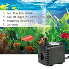 600L/H 8 W Submersible Pompa Air untuk Aquarium Meja Air Mancur Kolam Taman Air dan Sistem Hidroponik dengan 2 Nozel AC220-240V-Intl