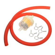6 Mm Filter Bensin + Pipa Bahan Bakar Selang + 4 Klip Mini untuk Moto Skuter Motor Trail Merah-Intl