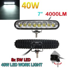 7 Inch 40 W Chip LED Cree Titik Banjir Combo untuk Kendaraan Lampu LED Berkendara Batang Lampu Kerja Offroad Mobil 4WD Ellip Beam 4000LM-Intl